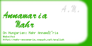 annamaria mahr business card